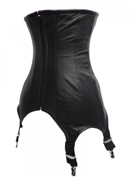 Unterbrust Mieder 4 Strapse Strumpf Halter Gürtel Leder breit Ledapol 5822